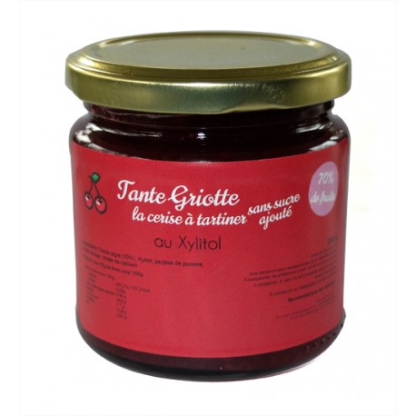 Tante Griotte, la tartinade sans sucre ajouté à la cerise aigre Tante Griotte, la tartinade sans sucre ajouté à la cerise aigre