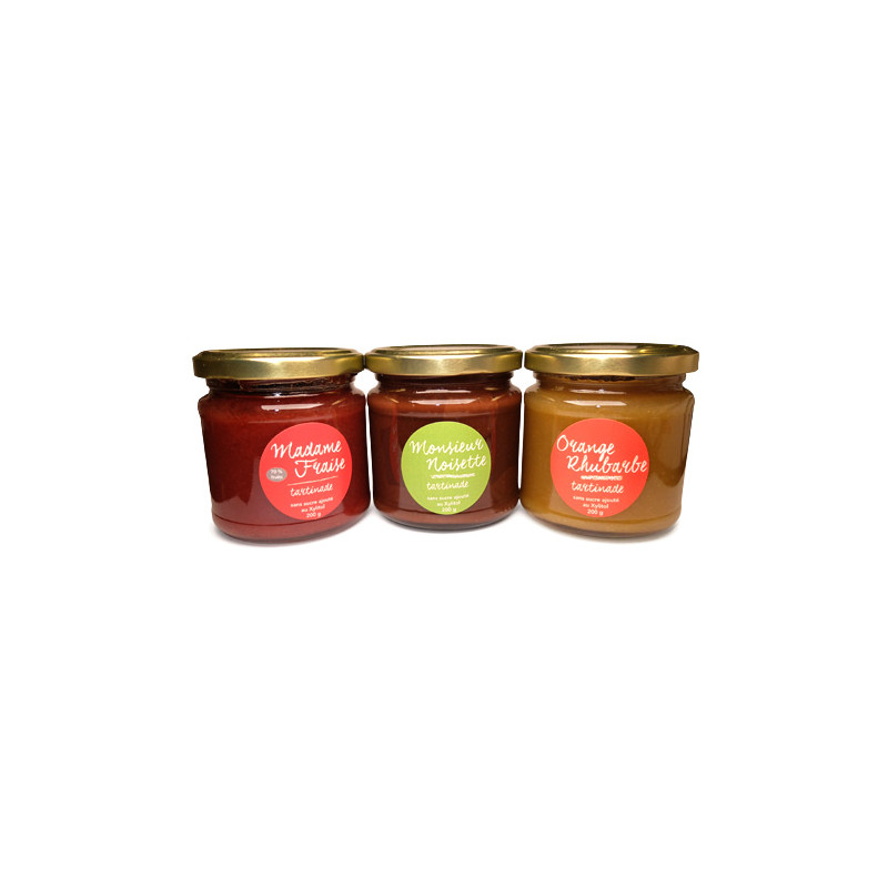 Trio à tartiner sans sucre ajouté au Xylitol. Trio à tartiner sans sucre ajouté au Xylitol.