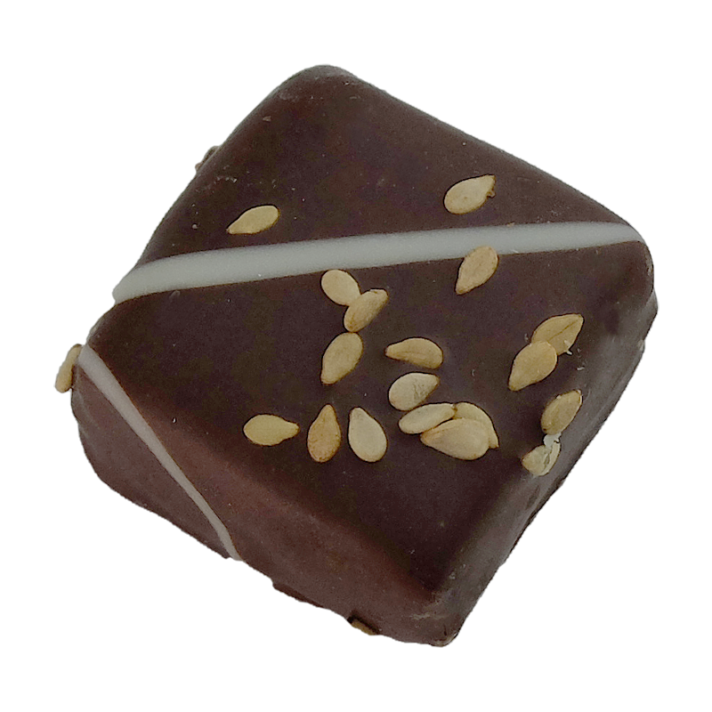 Chocolat Sésame praliné sans sucre ajouté au chocolat noir