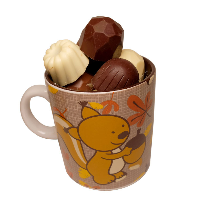Mug Écureuil et chocolats sans sucre ajouté