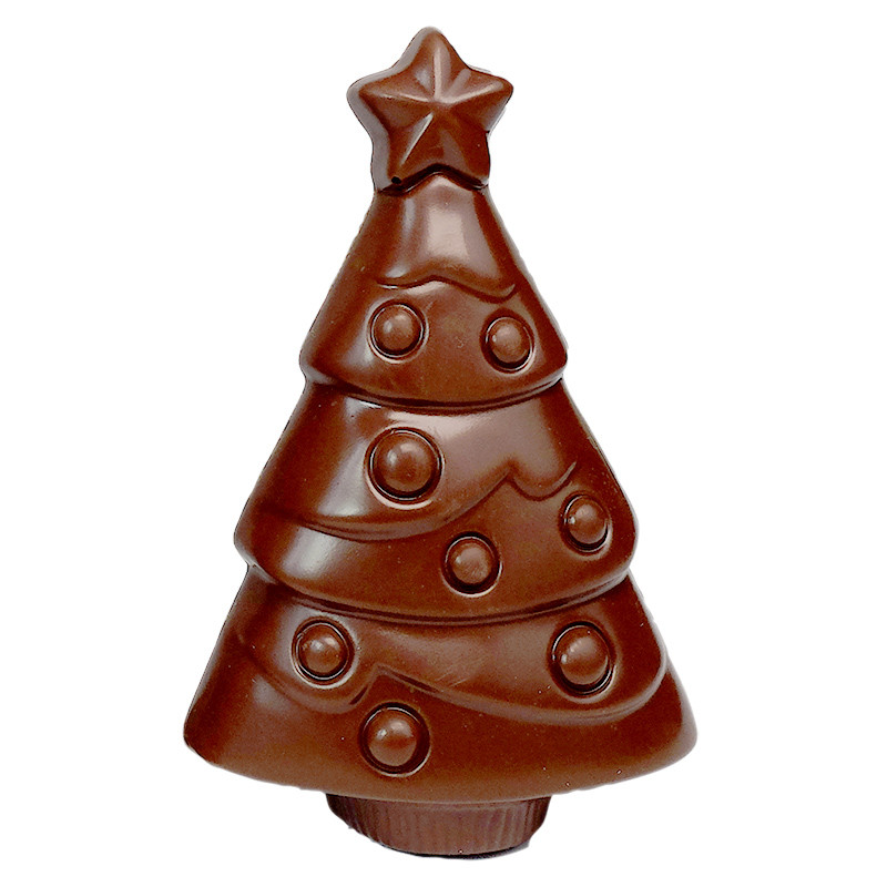 Carré de chocolat Sapin Joyeux Noël Noir Lait - Chocolats Noël