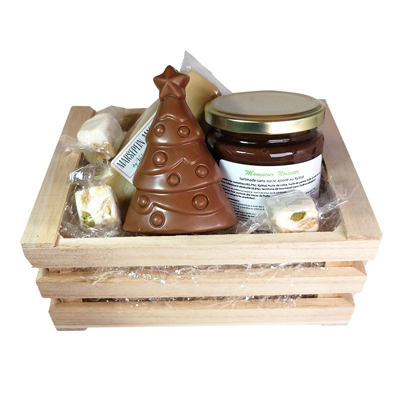 Coffret Sapin de Noël en chocolat sans sucre ajouté