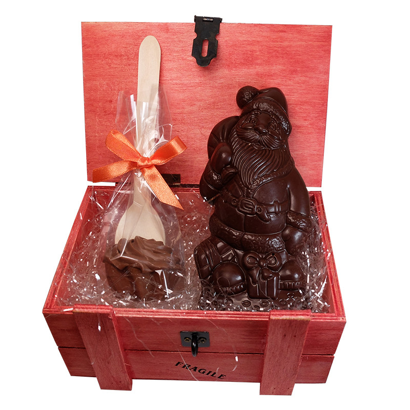 Coffret Père Noël et cuillère de chocolat