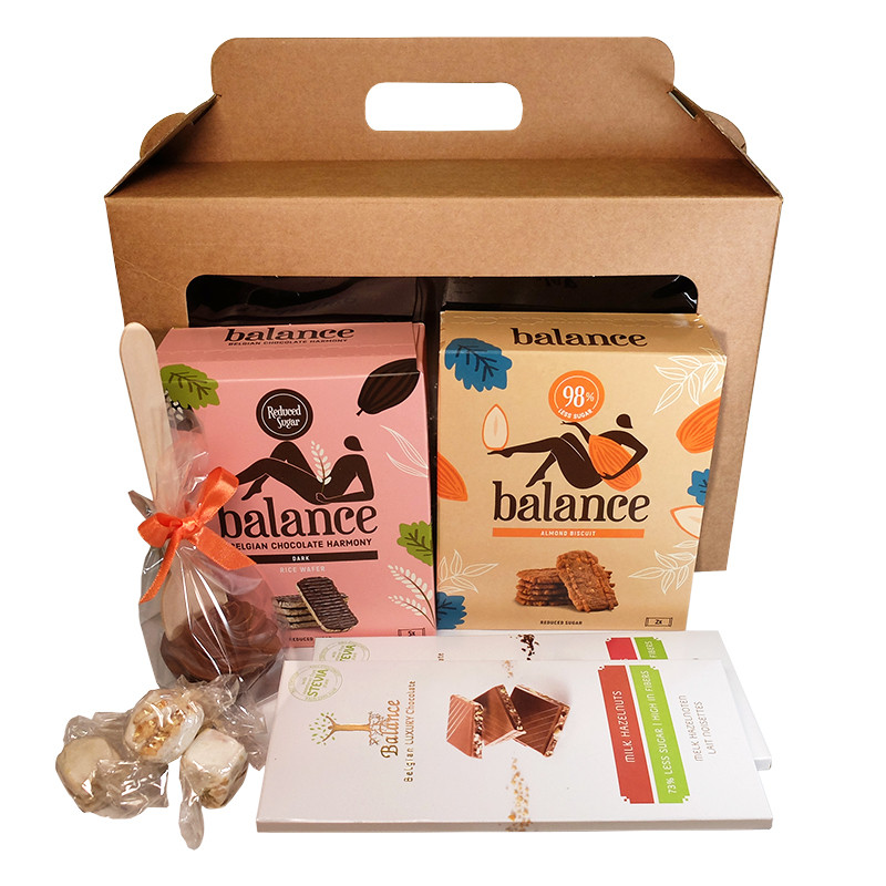 Coffret gourmand - chocolat noir, au lait et biscuits