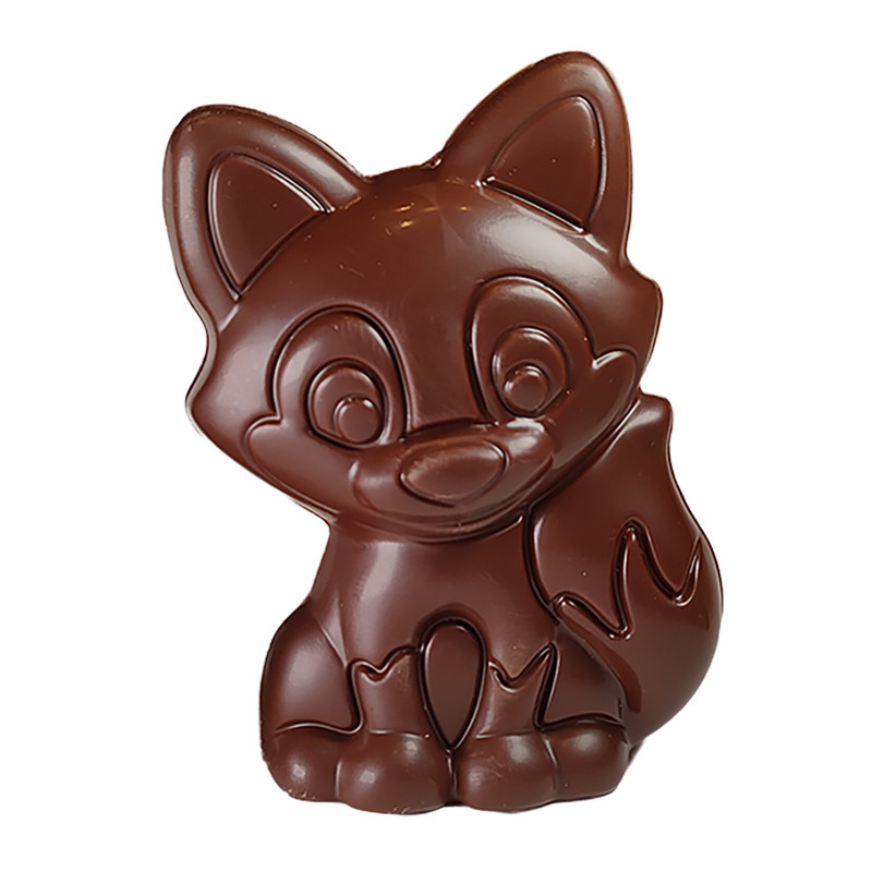 Sujet Renard au chocolat noir sans sucre ajouté - Cadeau d'automne