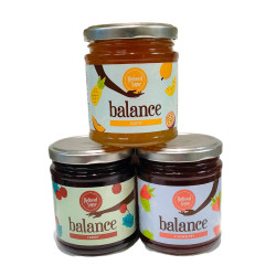 Trio de tartinades fraise, cerise et exotique sans sucre ajouté - Balance