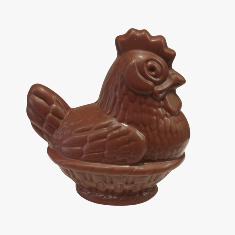 sujet poule de Pâques chocolat au lait sans sucre ajouté