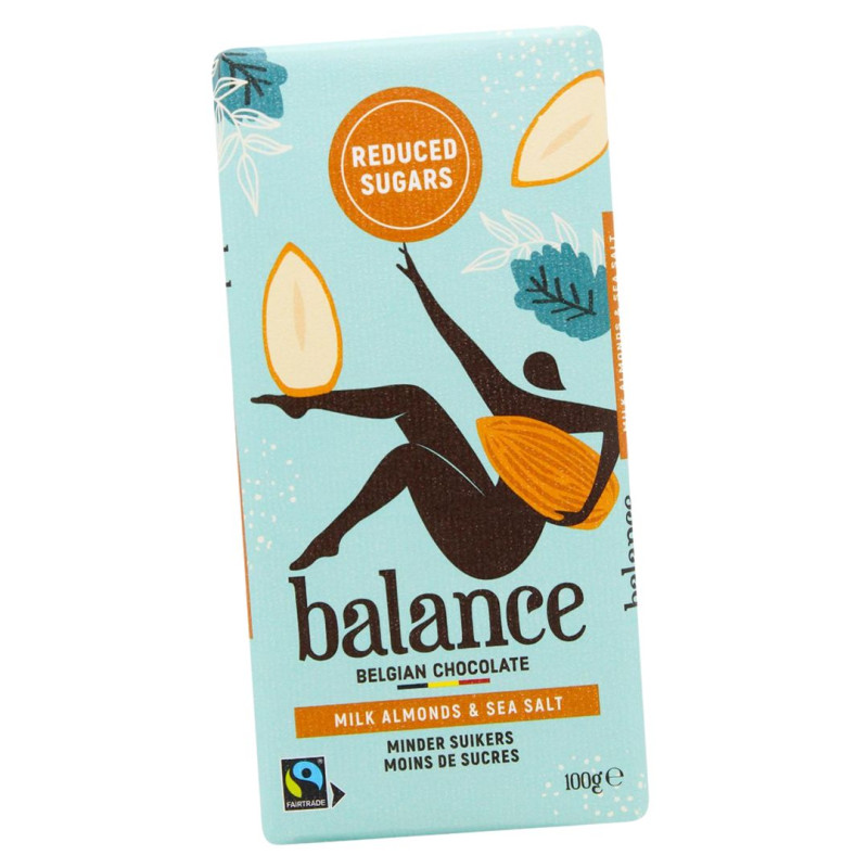 Tablette chocolat au lait Amandes et sel de mer+amandes pistache - Balance - 100g