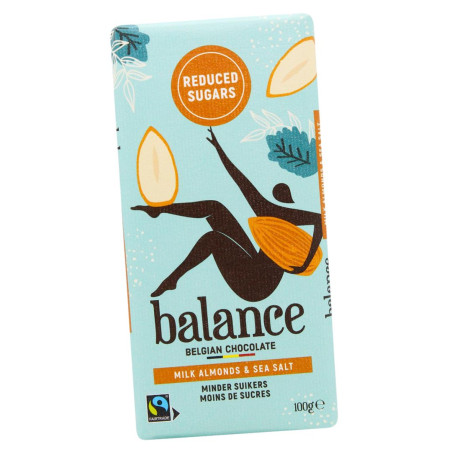 Tablette chocolat au lait Amandes et sel de mer+amandes pistache - Balance - 100g
