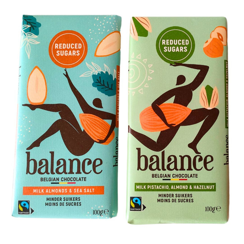 Duo tablettes chocolat au lait - Balance - 2x100g Duo tablettes chocolat au lait - Balance - 2x100g