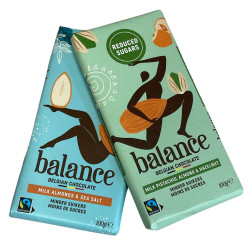 Tablette au chocolat au lait Amandes et sel pauvre en sucre - Balance